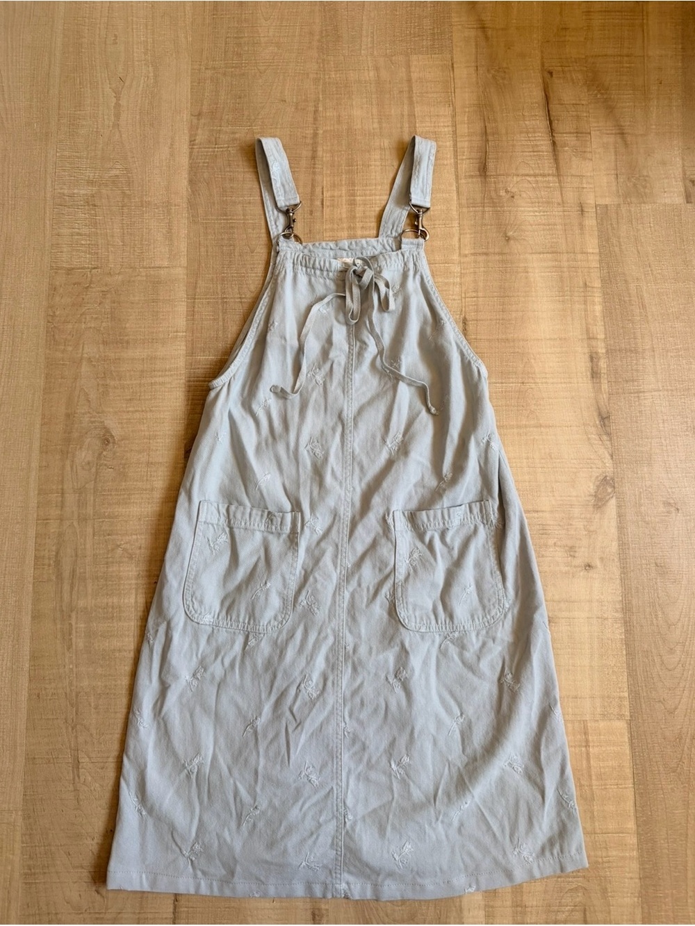 Vintage David Dart Floral Embroidered Overall Pinafore Dress Size Small